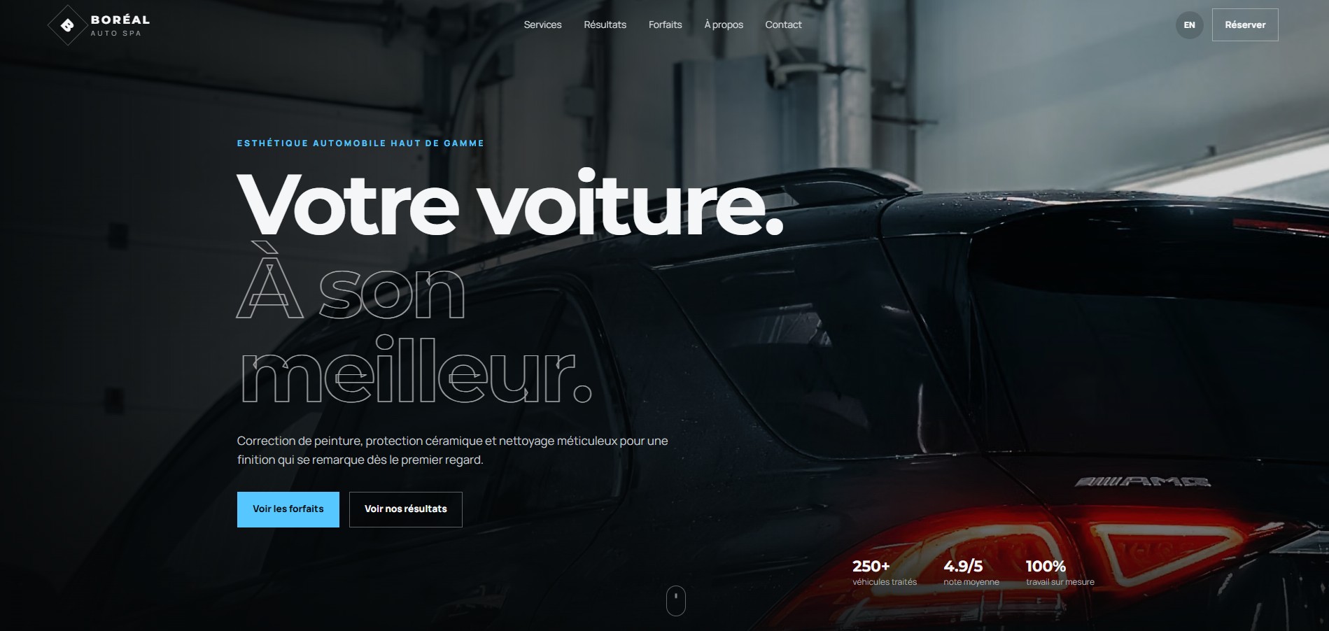 Aperçu du site web Boreal Auto Spa